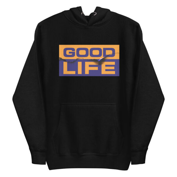 Edgy Burned Paper Good Life Hoodie - Image 4