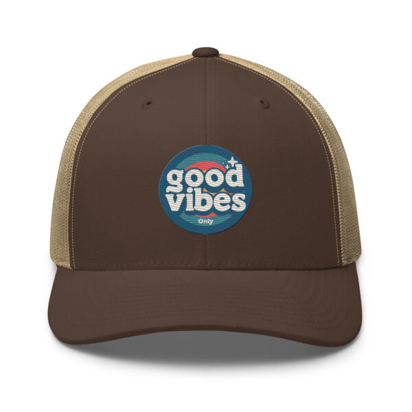 Good Vibes Only Retro Positive Energy Trucker Hat - Image 9