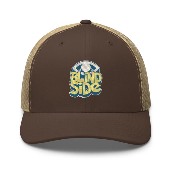 Unique Eye Logo Blindside Trucker Hat - Image 13