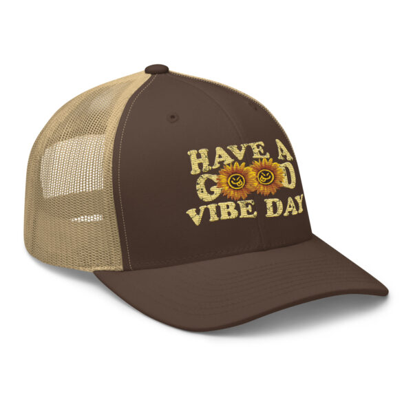 Have a Good Vibe Day Sunflower Retro Trucker Hat - Image 16