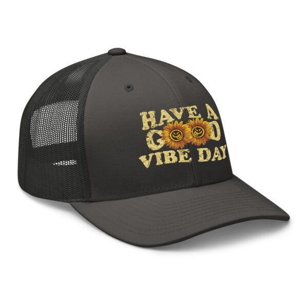 Have a Good Vibe Day Sunflower Retro Trucker Hat - Image 12
