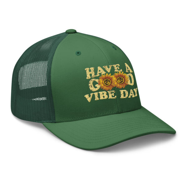 Have a Good Vibe Day Sunflower Retro Trucker Hat - Image 20