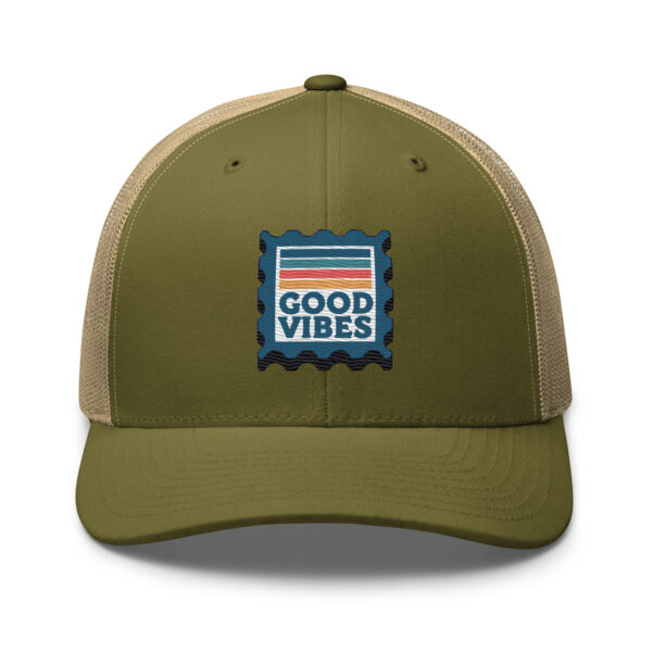Retro Good Vibes Stamp Trucker Hat - Image 17