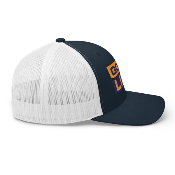 Edgy Burned Paper Good Life Trucker Hat - Image 4