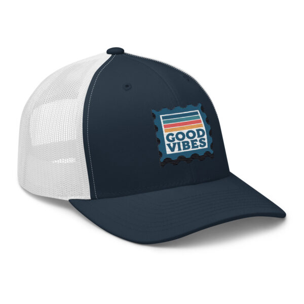 Retro Good Vibes Stamp Trucker Hat - Image 4
