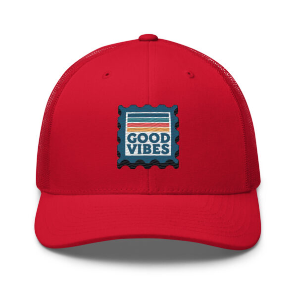 Retro Good Vibes Stamp Trucker Hat - Image 5