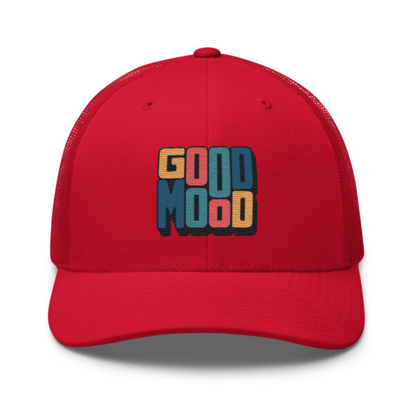 Retro Colorful Positive Vibes Good Mood Trucker Hat - Image 6