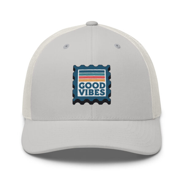 Retro Good Vibes Stamp Trucker Hat - Image 13