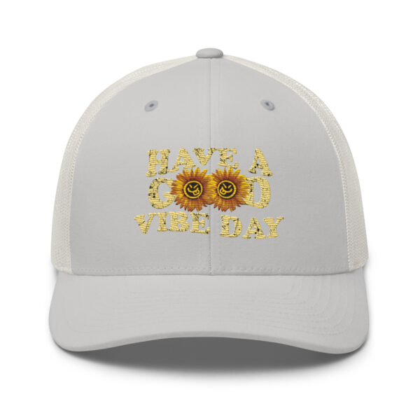 Have a Good Vibe Day Sunflower Retro Trucker Hat - Image 21