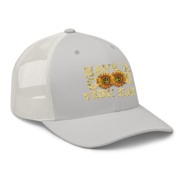 Have a Good Vibe Day Sunflower Retro Trucker Hat - Image 24