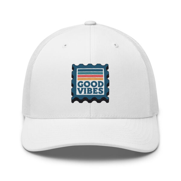 Retro Good Vibes Stamp Trucker Hat - Image 21