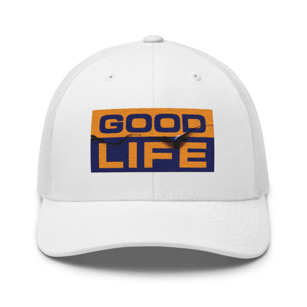 Edgy Burned Paper Good Life Trucker Hat - Image 21