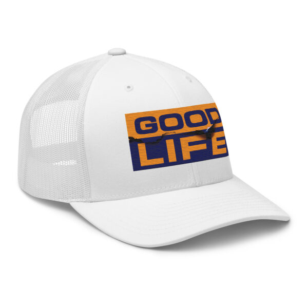 Edgy Burned Paper Good Life Trucker Hat - Image 24