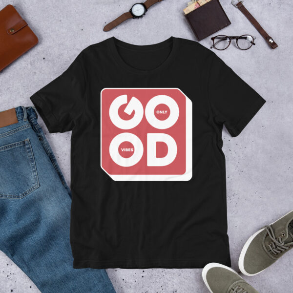 Minimalist Red and White Good Vibes Only