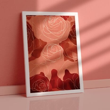Burning Rose Framed Poster Mockup 1